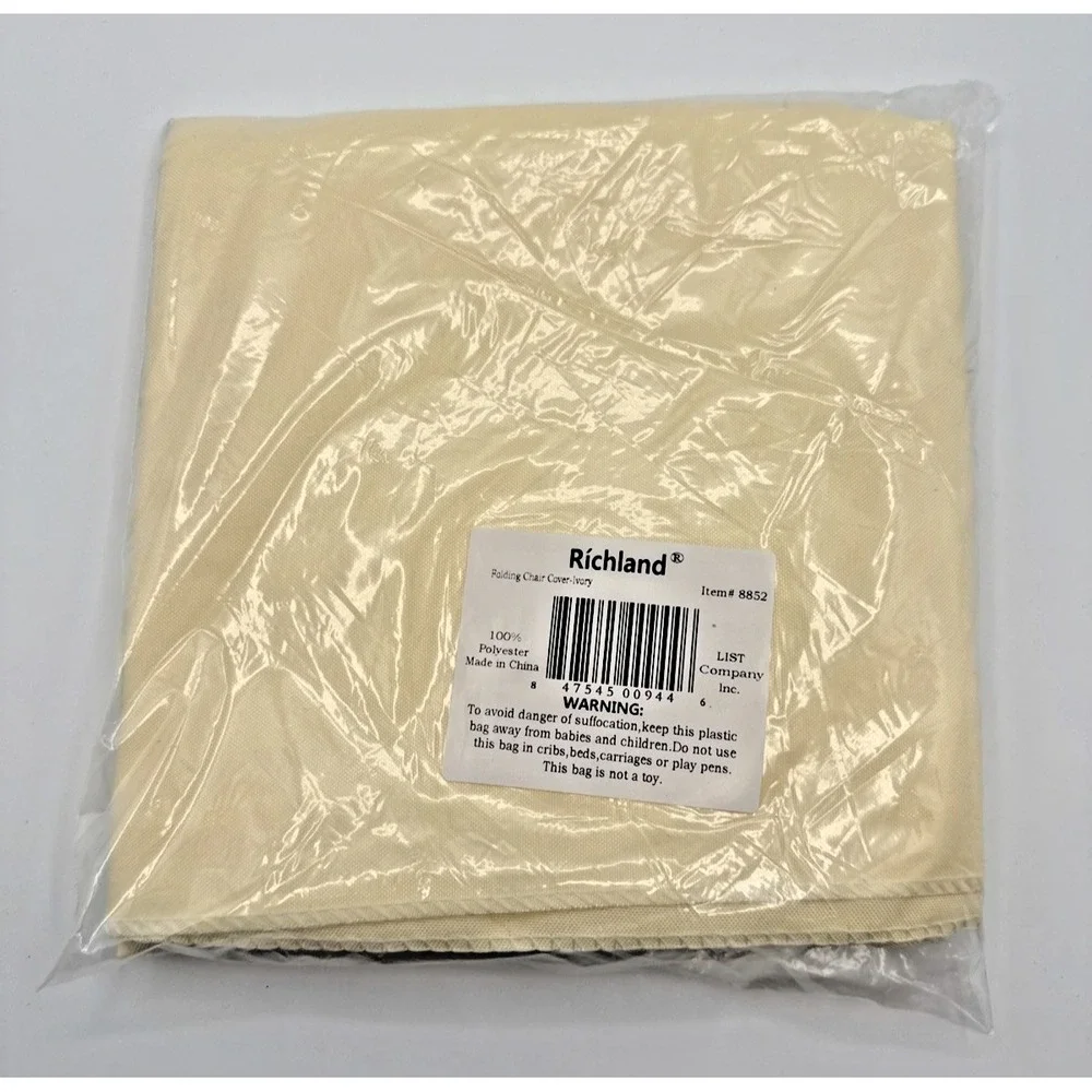 Richland-6 Pack Polyester Folding Chair Cover Standard Folding Chairs IVORY‎